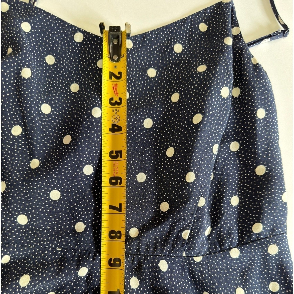 Old Navy Polka Dot Dress Womens Navy Blue Fit & Flare Sun Dress Size M - Picture 9 of 11